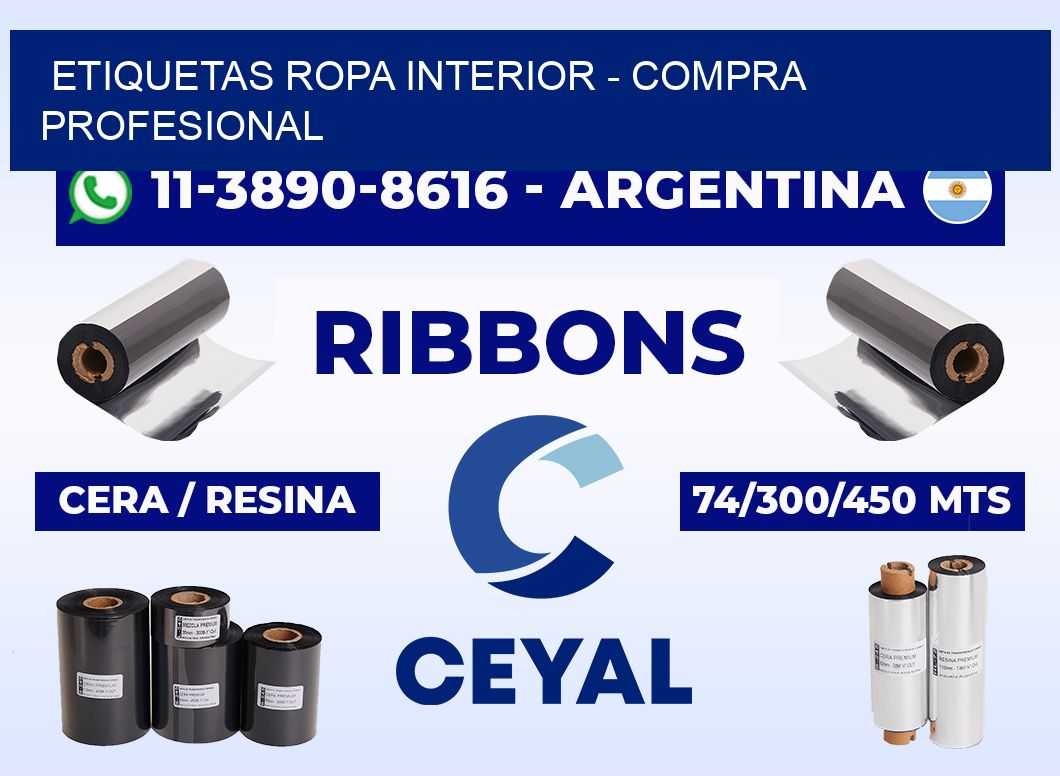 Etiquetas Ropa interior - Compra profesional