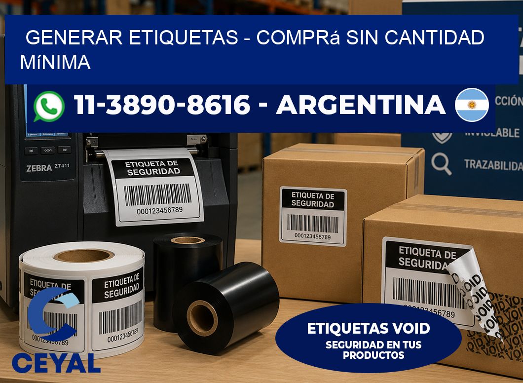 GENERAR ETIQUETAS - Comprá sin cantidad mínima