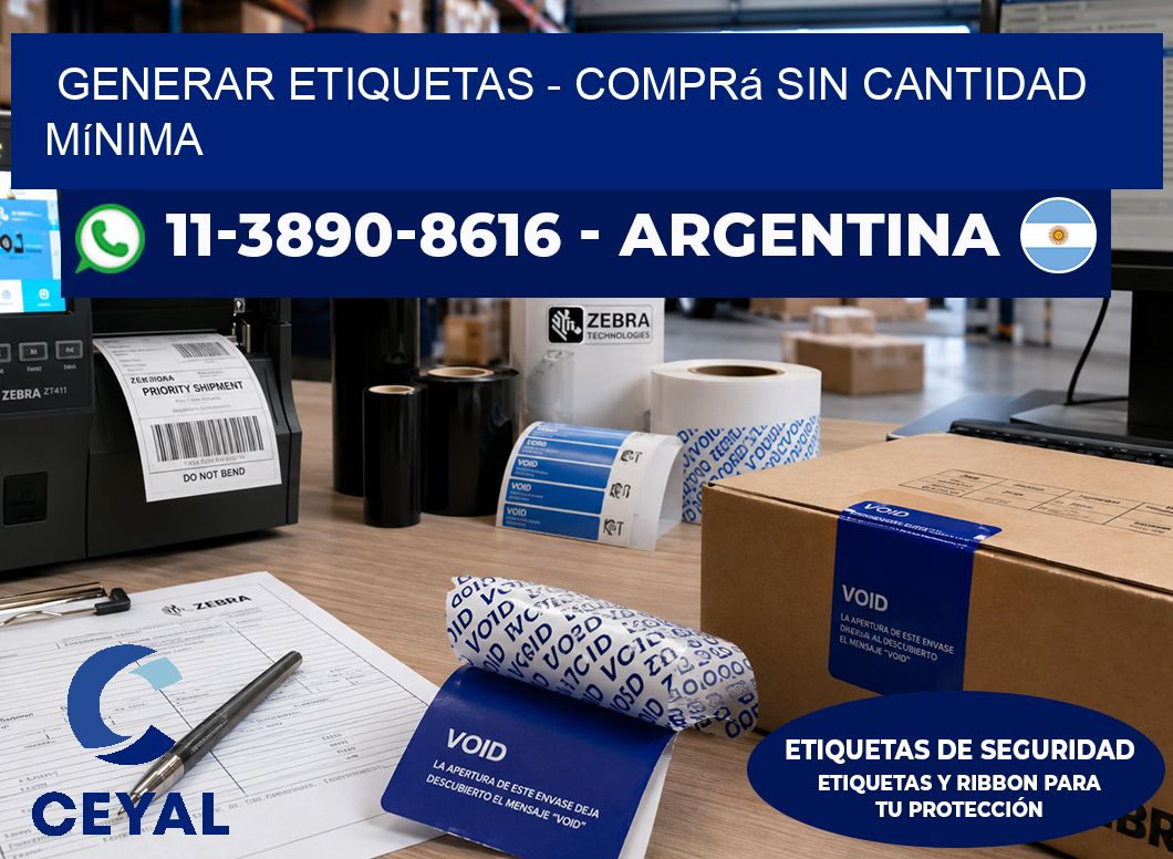 GENERAR ETIQUETAS - Comprá sin cantidad mínima