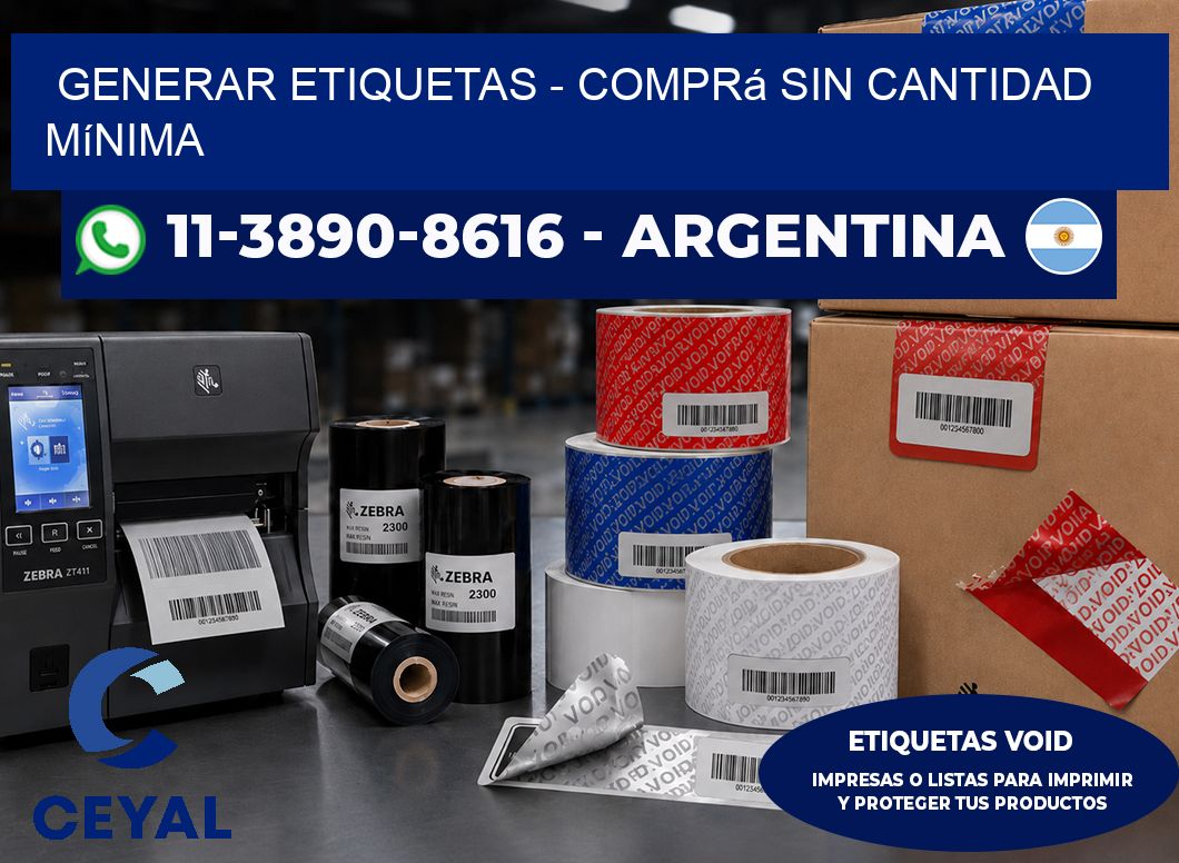 GENERAR ETIQUETAS – Comprá sin cantidad mínima