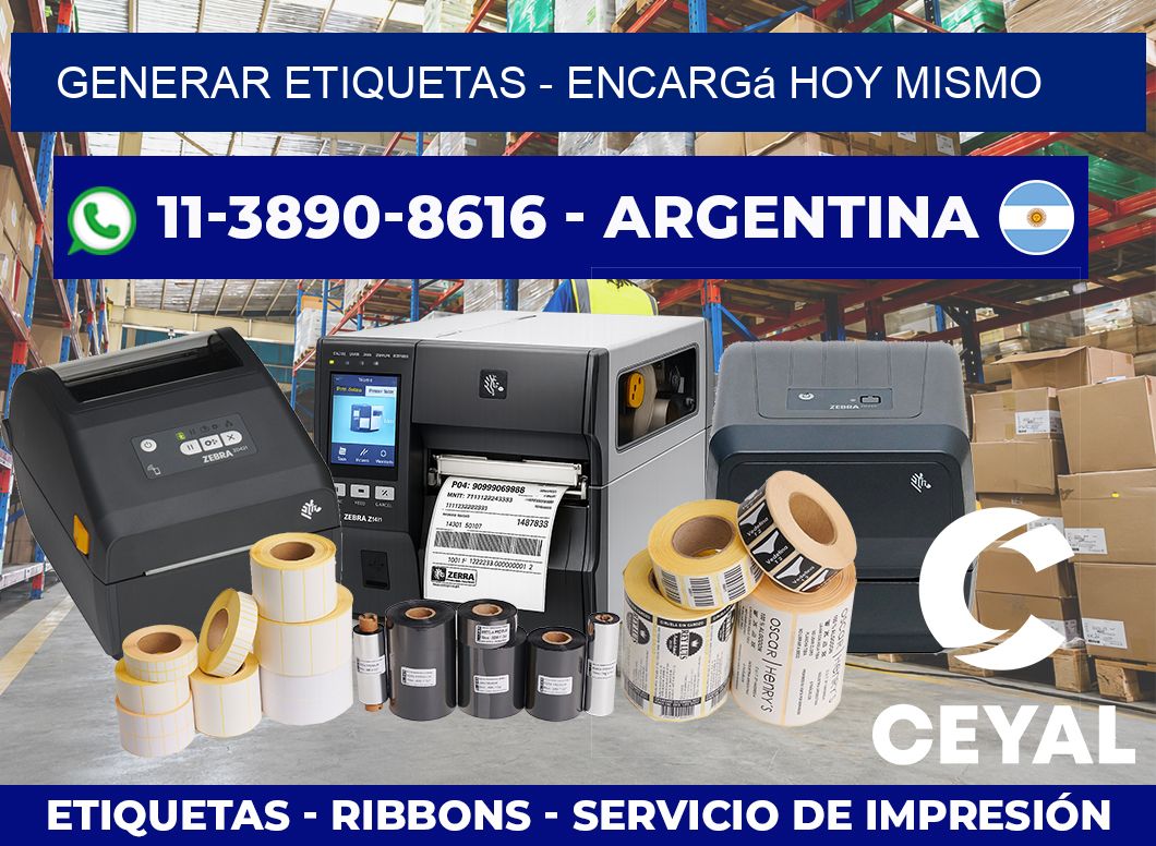 GENERAR ETIQUETAS – Encargá hoy mismo