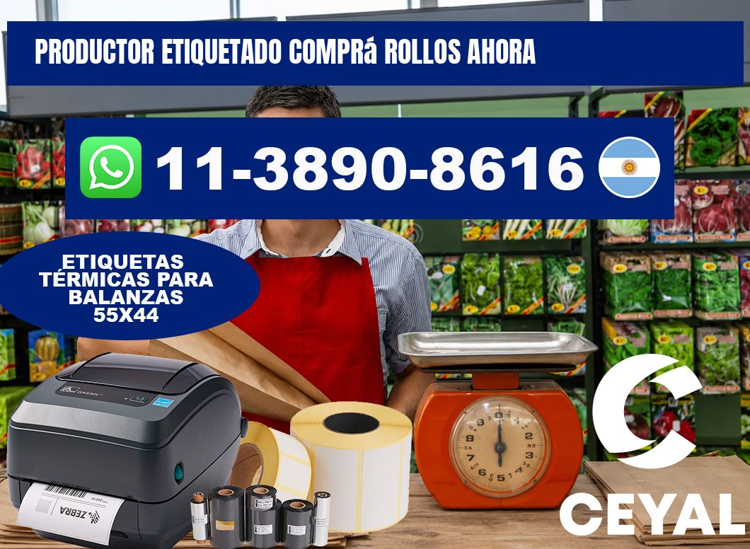 PRODUCTOR ETIQUETADO Comprá rollos ahora