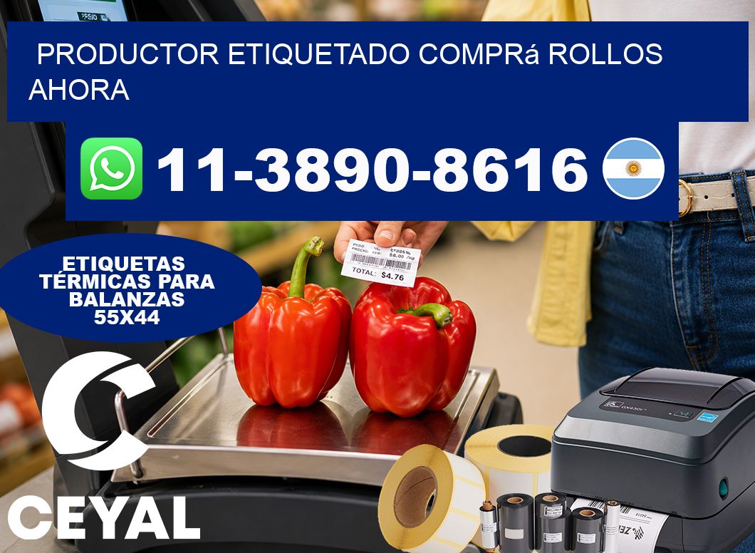 PRODUCTOR ETIQUETADO Comprá rollos ahora