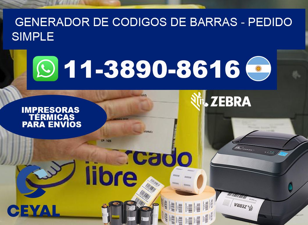 generador de codigos de barras - Pedido simple