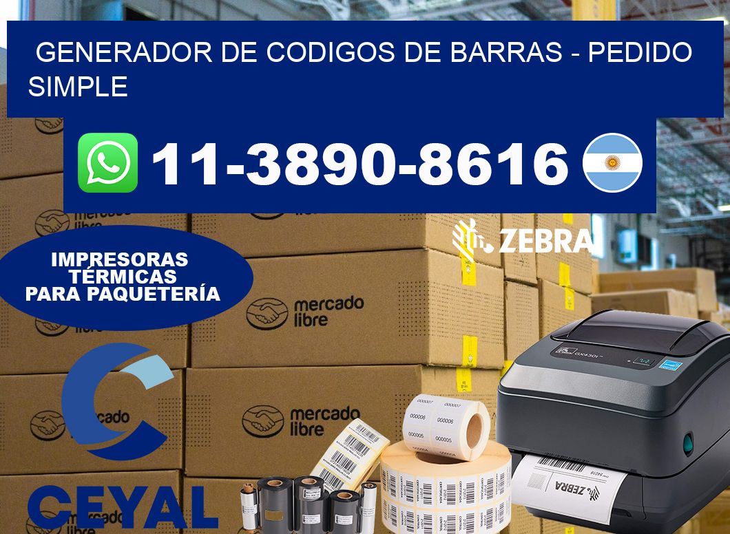 generador de codigos de barras – Pedido simple