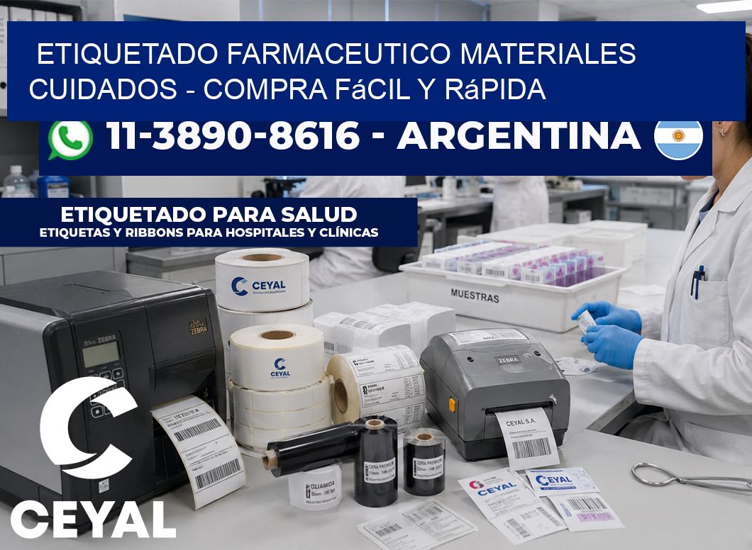 ETIQUETADO FARMACEUTICO MATERIALES CUIDADOS - Compra fácil y rápida