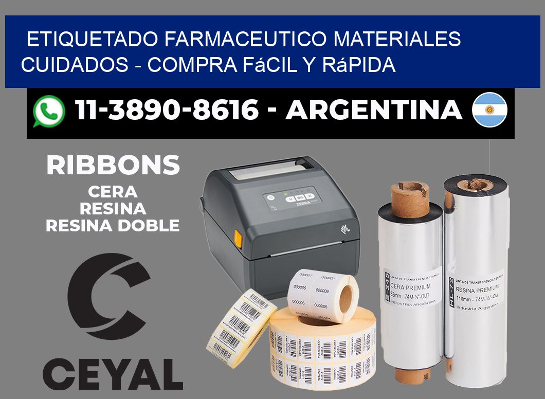 ETIQUETADO FARMACEUTICO MATERIALES CUIDADOS - Compra fácil y rápida