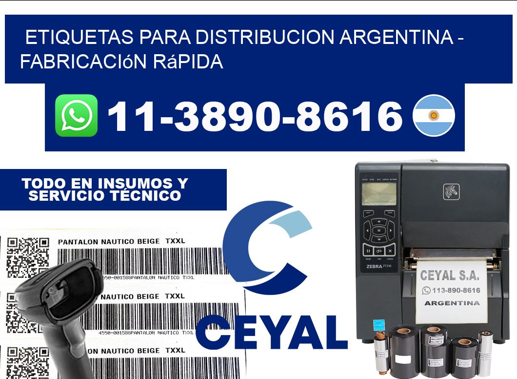 ETIQUETAS PARA DISTRIBUCION ARGENTINA - Fabricación rápida