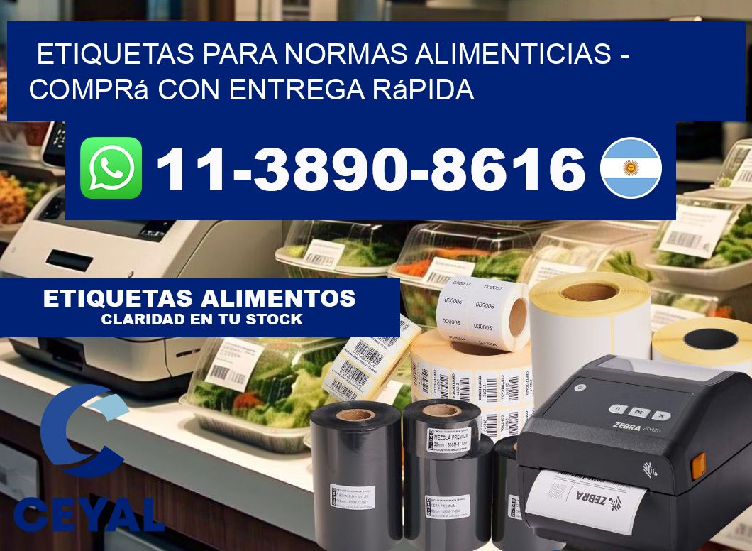 ETIQUETAS PARA NORMAS ALIMENTICIAS - Comprá con entrega rápida