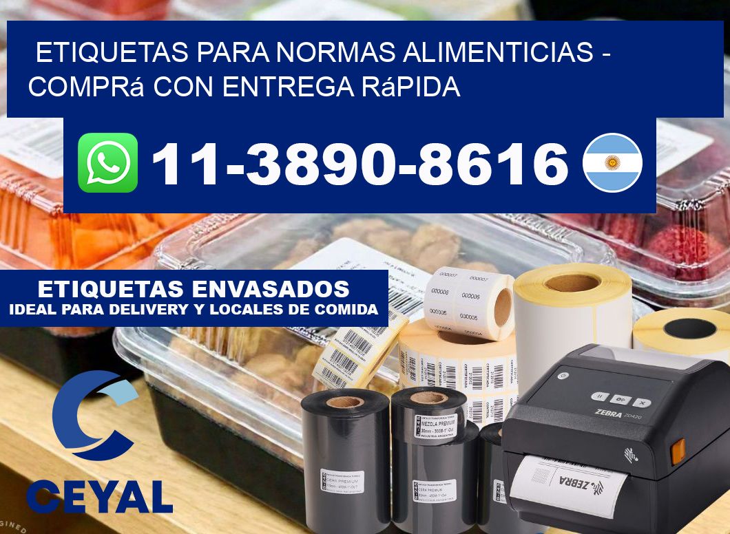 ETIQUETAS PARA NORMAS ALIMENTICIAS - Comprá con entrega rápida