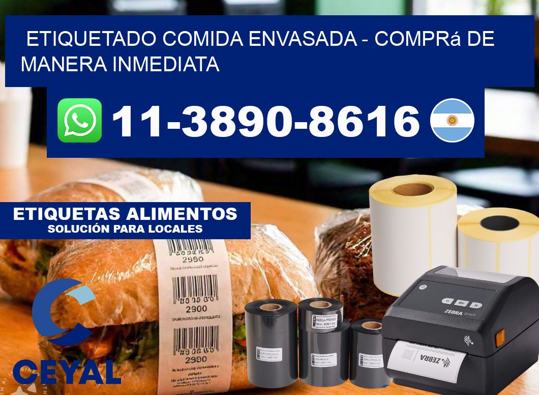 Etiquetado comida envasada - Comprá de manera inmediata