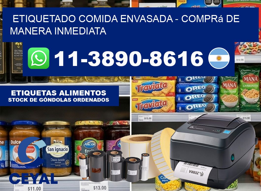 Etiquetado comida envasada – Comprá de manera inmediata