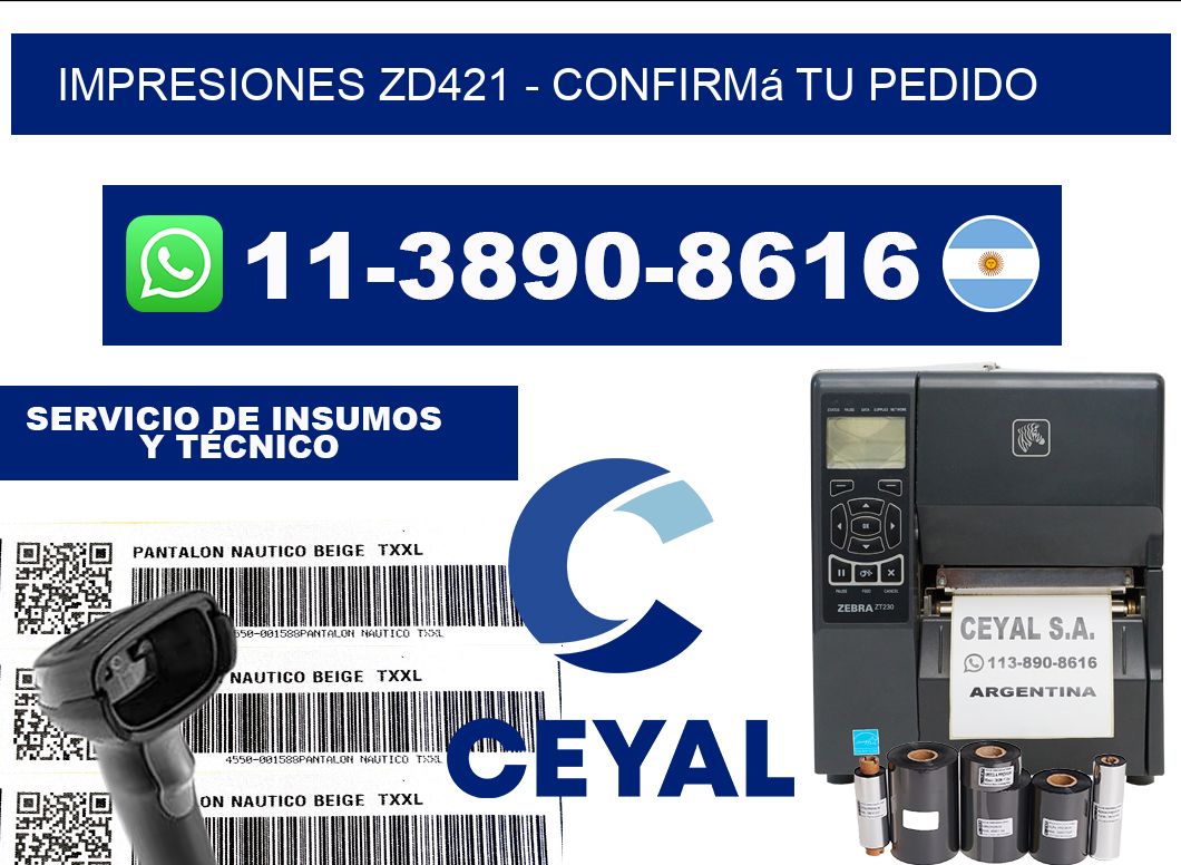Impresiones ZD421 - Confirmá tu pedido