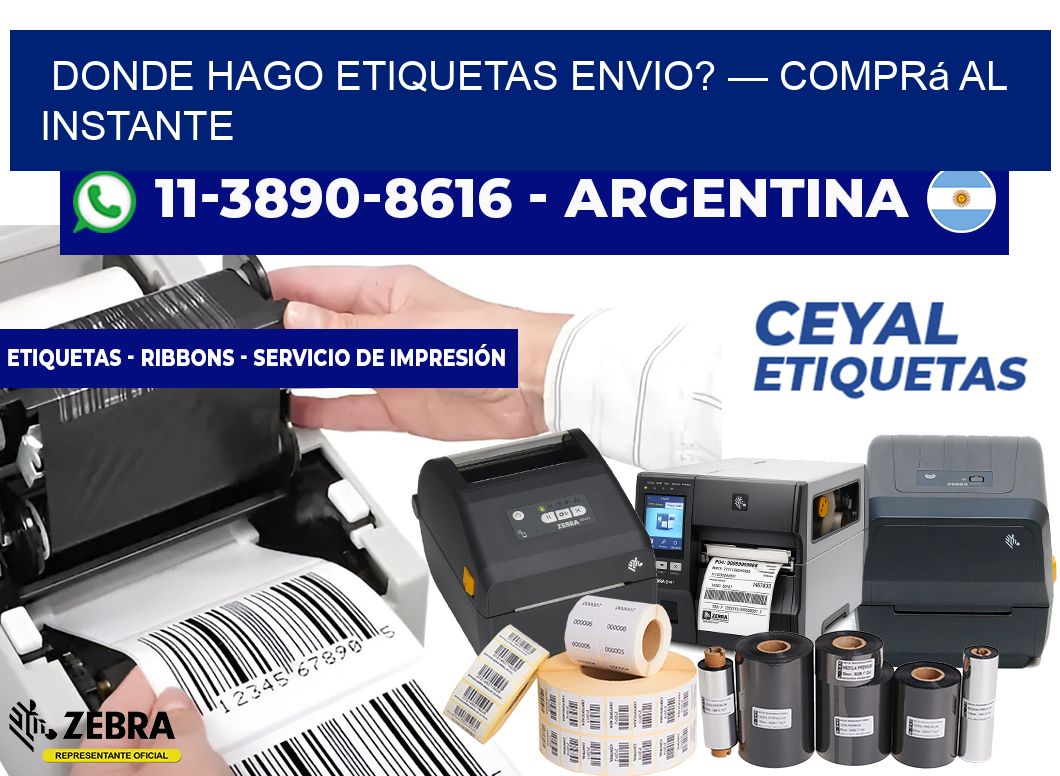 donde hago etiquetas envio? — Comprá al instante