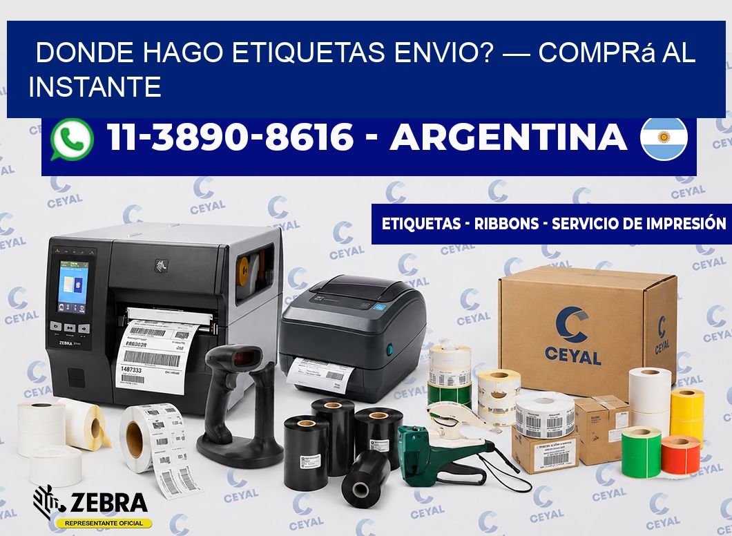 donde hago etiquetas envio? — Comprá al instante